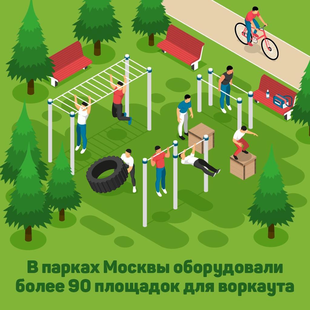 Спорт для всех: воркаут-комплексы на свежем воздухе оборудуют в Москве