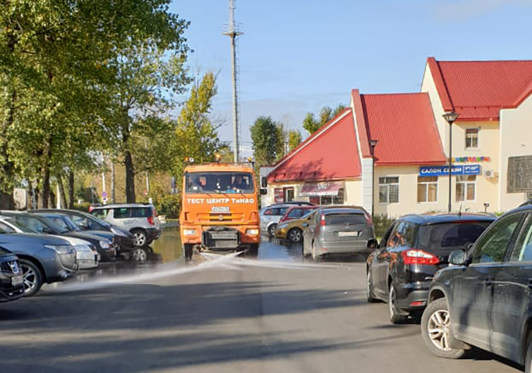 Проведена промывка объектов дорожного хозяйства в поселении Рязановское