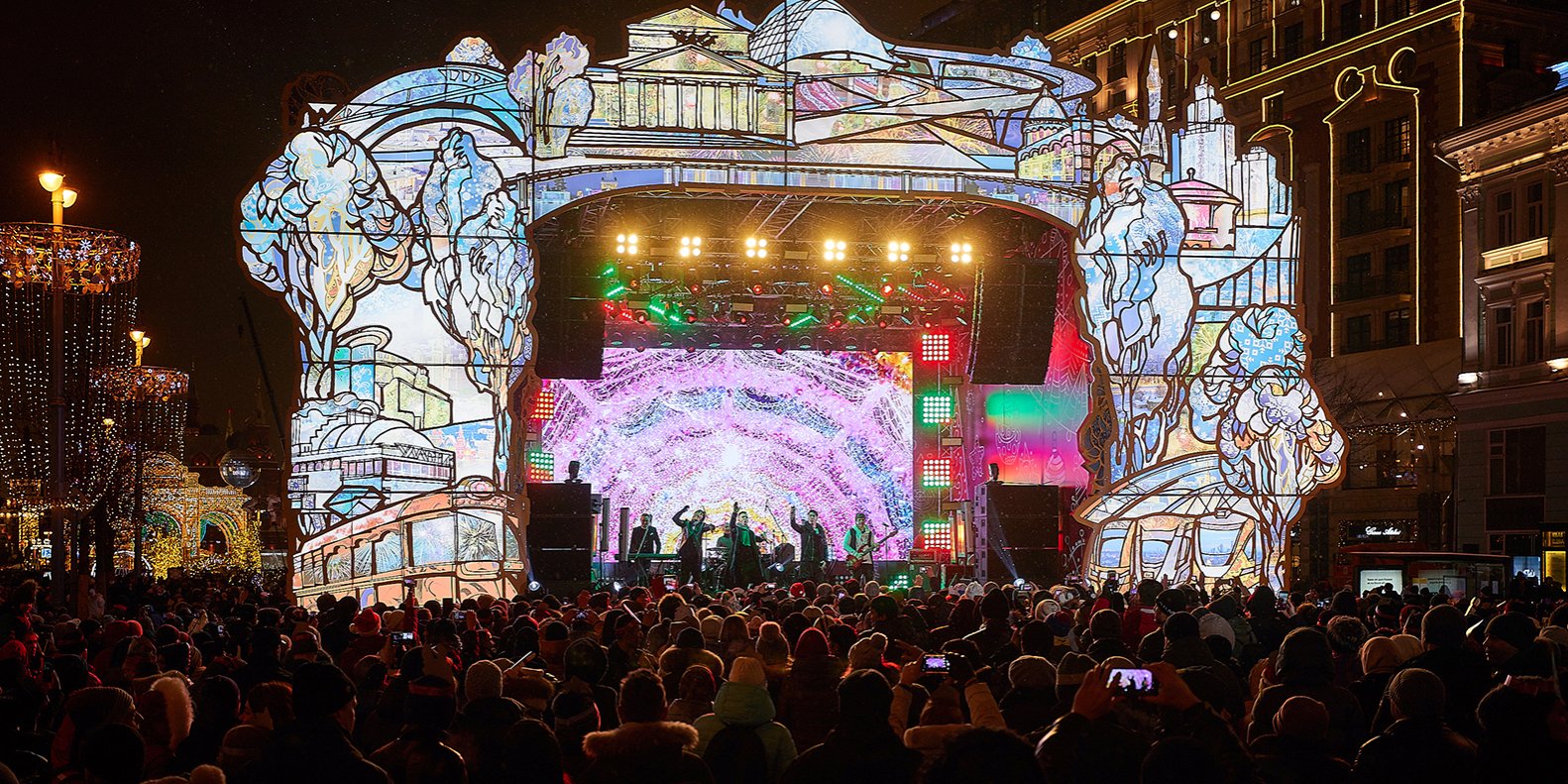 Празднование Нового года: на портале «Окно в город» покажут концерты и представления на льду