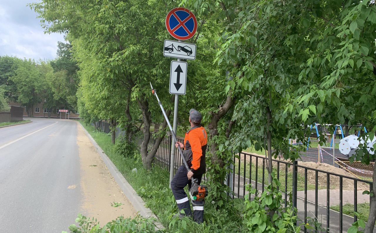 Коммунальные службы проводят санитарную обрезку деревьев вдоль дорог 
