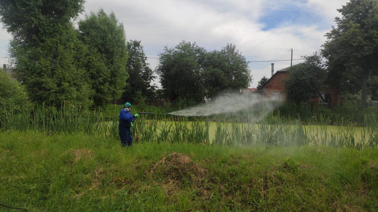 Противомалярийную обработку водоемов провели в Рязановском